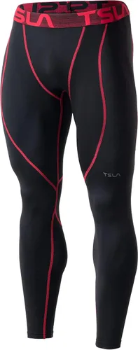 Miniatura 17 de TSLA - Pantalones de compresión térmica para hombres, calzas deportivas para correr, ropa base de invierno