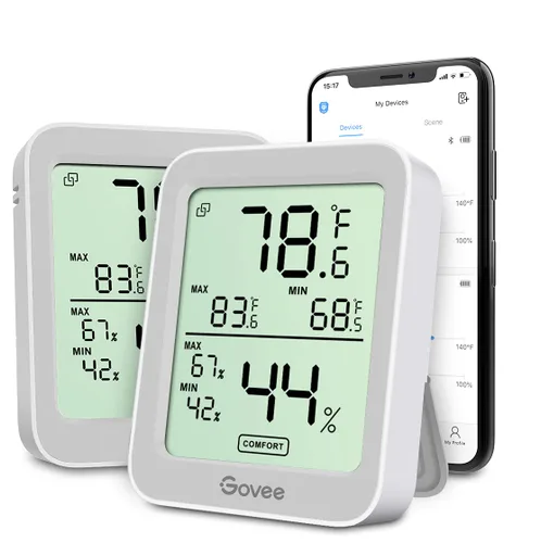 Miniatura 12 de Govee Higrómetro Digital Higrómetro Interior Termómetro de Habitación H5075, Medidor de Temperatura y Humedad Bluetooth con Control Remoto