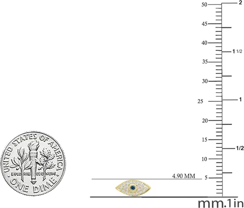 Miniatura 3 de Dazzlingrock Collection Pendientes de tuerca redondos con piedras preciosas y diamantes de ojo malvado para mujer
