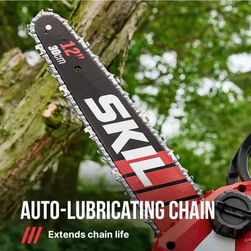 Miniatura 6 de SKIL PWR CORE 40 Kit de motosierra sin escobillas de 40 V 12 pulgadas con mango superior que incluye batería de 2.0 Ah y cargador-TH1200C-11