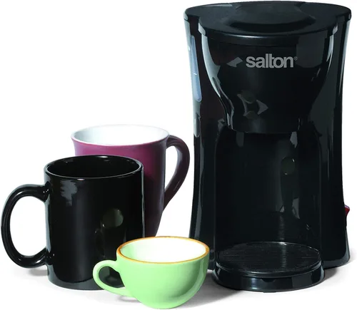 Miniatura 4 de Salton Mini cafetera compacta de goteo de 1 taza con filtro de malla reutilizable para granos de café, se adapta a una variedad de tamaños de taza
