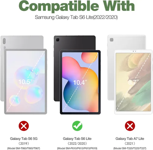 Miniatura 2 de Dexnor Funda para Samsung Galaxy Tab S6 Lite de 10.4 pulgadas 2024/2022/2020, [Protector de pantalla integrado y soporte] con portabolígrafos