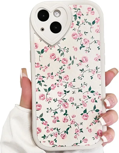 Miniatura 23 de Lovmooful Funda compatible con iPhone 13, diseño floral con lente de amor, protector de parachoques para niñas y mujeres, TPU suave a prueba