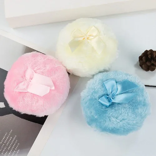Miniatura 3 de Soplo de polvo de cuerpo grande de 4 pulgadas, soplo de felpa suave y esponjosa con mango de lazo de cinta para cara o cuerpo, paquete de 2 - rosa