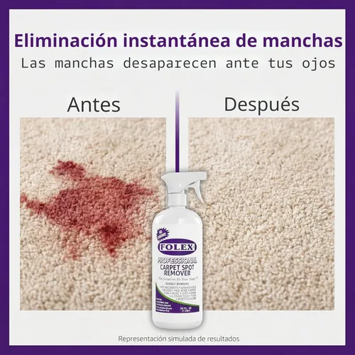 Miniatura 2 de FOLEX Spray limpiador profesional de alfombras de 34 onzas, limpiador de manchas para alfombras y tapicería, removedor de manchas para mascotas
