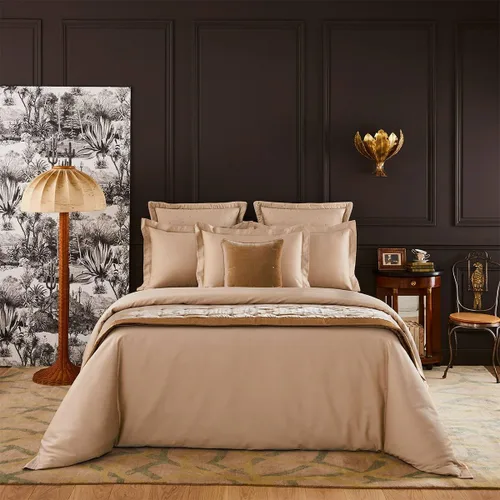 Miniatura 5 de Yves Delorme Triomphe Dune - Sábana encimera tamaño matrimonial/Queen de 94 x 116 pulgadas, sábanas lujosas extra suaves y cálidas, ropa de cama