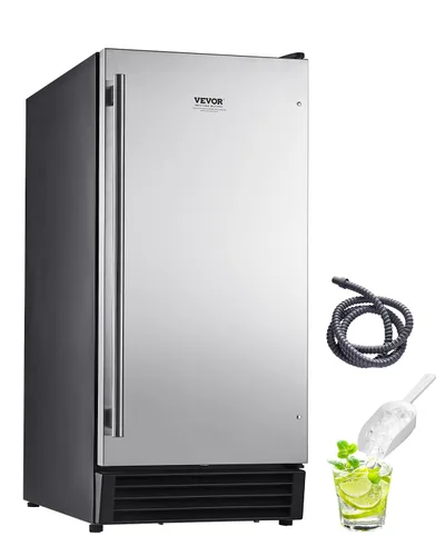 Miniatura 17 de VEVOR Máquina de hielo integrada para debajo del mostrador, 15 libras/día debajo del mostrador, máquina de hielo con puerta reversible de acero