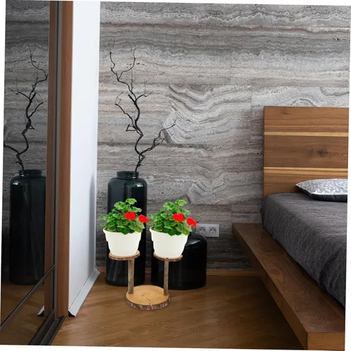 Miniatura 3 de Kisangel Soporte de madera maciza para macetas de plantas de múltiples capas decorativo para plantas