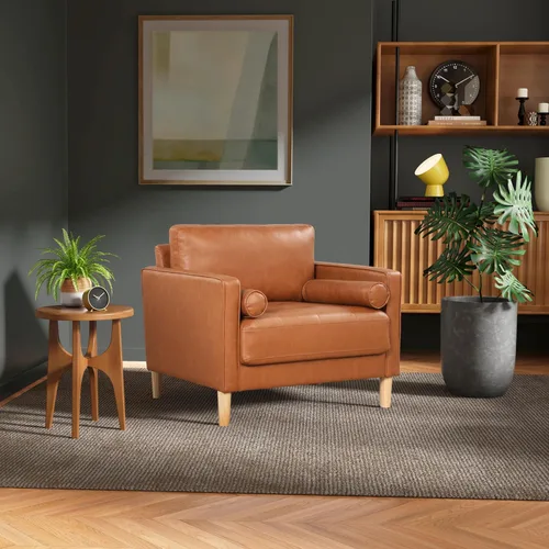 Miniatura 13 de Studio Living® Lexington Sofá Chaise de 83.1 pulgadas, moderno de mediados de siglo, comodidad de resortes ensacados, chaise reversible, fácil Gris