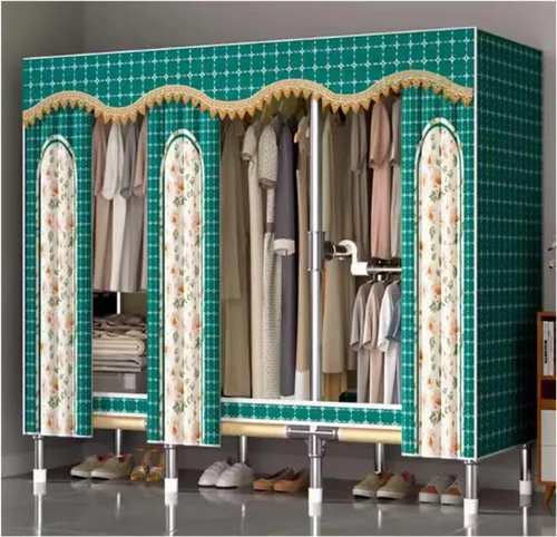 Miniatura 18 de Armarios grandes Armario grande de metal de acero Perchero de ropa Armario con riel de ropa Armarios para dormitorio de tela gruesa Armario portátil
