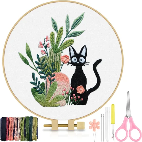 Miniatura 18 de TINDTOP Kit de Bordado para Principiantes Adultos, Kit de Bordado de Pájaros para Principiantes, Incluye Tela de Bordado Aros Hilos para Amantes
