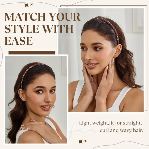 Miniatura 4 de 4 unidades - Diadema multicolor con dientes de resina protectora - Diadema con peine - Accesorios para el cabello para mujer por Beauty hair