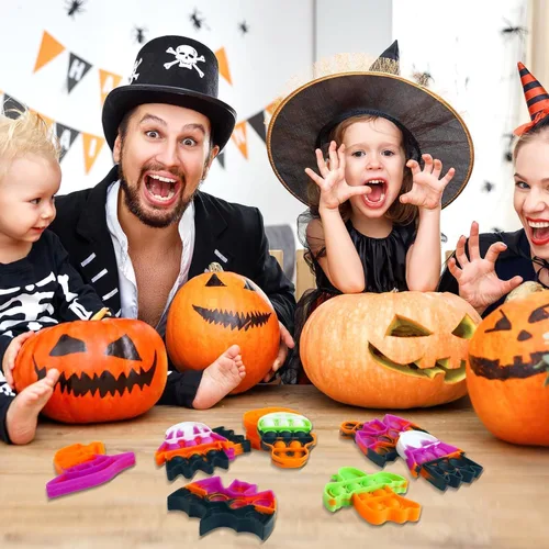 Miniatura 6 de Paquete de 24 mini juguetes sensoriales antiestrés de Halloween para niños y niñas, regalos de fiesta de Halloween, bolsas de golosinas