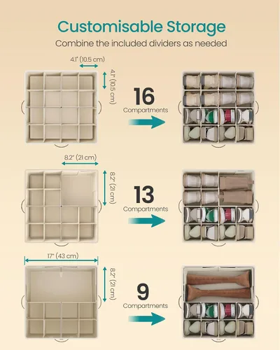 Miniatura 3 de SONGMICS Organizador de zapatos para armario, caja organizadora de zapatos de tela con divisores ajustables, compartimentos de almacenamiento