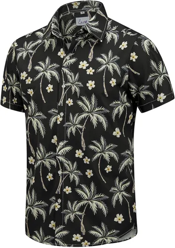 Miniatura 42 de EUOW - Camisas hawaianas para hombre de manga corta con botones, estampadas para la playa y el verano