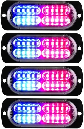 Miniatura 15 de Barra de Luz LED Estroboscópica de Emergencia Súper Brillante de 12-24V con 20 LED, Advertencia de Precaución y Peligro para Construcción
