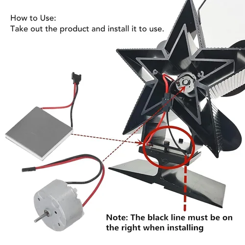 Miniatura 2 de Accesorios para ventilador de chimenea, hoja de generación de energía de motor universal para motor de repuesto y hoja