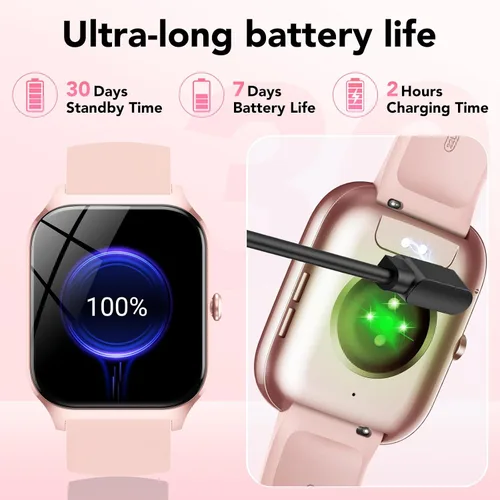 Miniatura 6 de CASCHO Relojes inteligentes para mujer, reloj inteligente HD de 1.85 pulgadas con más de 120 modos deportivos/frecuencia cardíaca/monitor de sueño