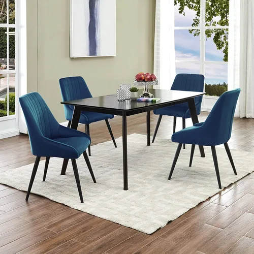 Miniatura 6 de DUHOME Juego de 2 sillas de comedor, sillas decorativas tapizadas sin brazos, silla de ocio con respaldo alto de mediados de siglo, silla
