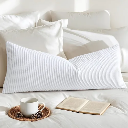 Miniatura 45 de Artscope Fundas de Almohada de Pana a Rayas Acogedoras Súper Suaves Decorativas Oblongas Fundas de Almohada Decorativa Funda de Cojín para Sofá
