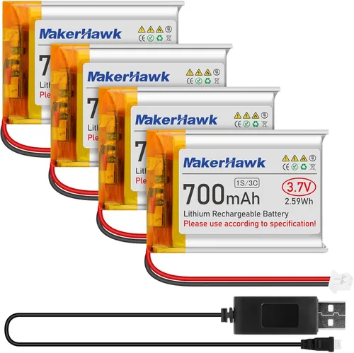 Miniatura 10 de MakerHawk Batería Lipo de 3.7V 1000mAh 803040 Batería recargable de polímero de litio con micro PH1.25 Conector Circuito de protección integrado