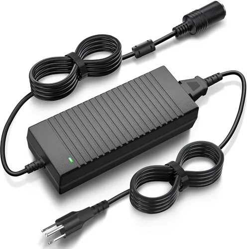 Convertidor de CA a CC, convertidor de 120 W/10 A/7.64 pies, 110 V a 12 V, adaptador de encendedor de cigarrillos de automóvil, enchufe de fuente de