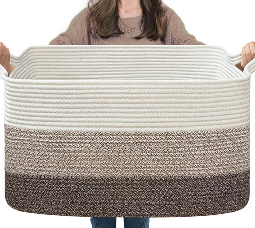 Miniatura 40 de Goodpick Cesta Grande de Almacenamiento de Juguetes, Cestas de Cuerda de Algodón Gris Contenedor de Almacenamiento de Juguetes para Bebé, Niños