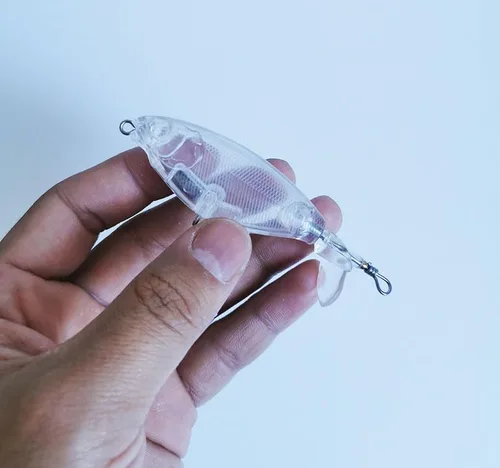 Miniatura 3 de Paquete de 10 sin pintar DIY en blanco señuelo cuerpo Crankbait 3.1 in/0.35 oz Pesca Wobbler Bass Fish Bait DT93