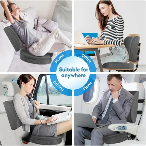 Miniatura 7 de CloudBliss Cojín de asiento, cojín para silla de oficina, cojín de asiento de automóvil, almohada de apoyo lumbar para silla de oficina, almohada