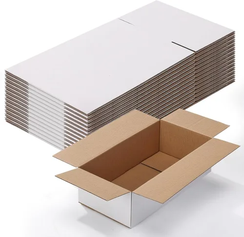 Miniatura 27 de Calenzana Juego de 40 Cajas de Envío 8x6x6, Caja de Cartón Corrugado Blanco para Envío, Embalaje de Regalos, Pequeña Empresa