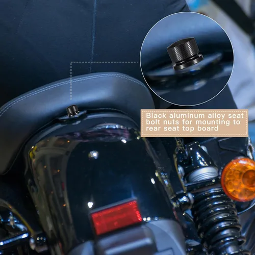 Miniatura 6 de Therwen Kit de 8 tuercas de tornillo de asiento, kit de tuercas de asiento de guardabarros, rosca de 1/4-20, compatible con Harley-Davidson