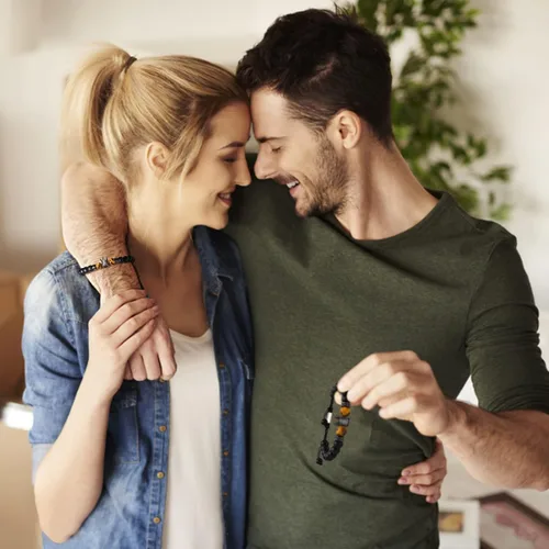 Miniatura 3 de VNOX Pulsera de regalo para hombres Pulseras de cuentas de ojo de tigre hechas a mano para hombres, cuentas de yoga, regalo para aliviar el estrés