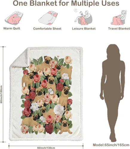 Miniatura 32 de Autumn Teddy Dog Patchwork Sherpa Blanket Fall Cozy Throw Blanket Cute Puppy Quilt Style Warm Soft Blanket for Couch Sofa Bedroom Decor 50x60 Inches