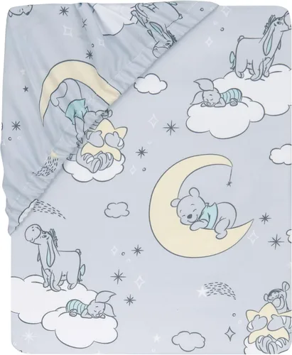 Miniatura 4 de Lambs & Ivy Disney Baby Cozy Friends Winnie The Pooh - Sábana ajustable para cuna gris Amigos acogedores de Pooh