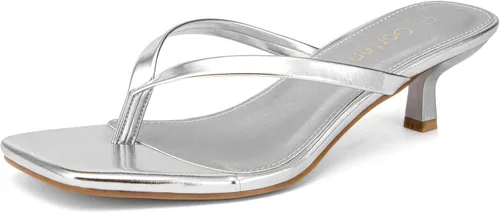 Miniatura 13 de Sandalias de tacón de gatitos para mujer, con puntera cuadrada, sin cordones, sandalias de tacón de 2 pulgadas, sandalias de fiesta, sandalias