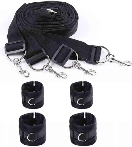 Miniatura 3 de Cuerda sexual para cama de tamaño queen, correas de cama para adultos, colchón King, sujeción sexual para tobillos y muñecas, bar, hombres, pulseras