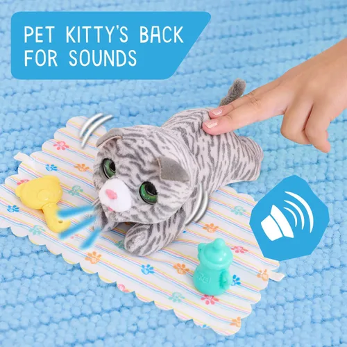 Miniatura 3 de furReal Just Play - Gatito interactivo para mascotas, pequeño gato de peluche con sonidos y movimiento, piel sintética, juguetes para niños a partir