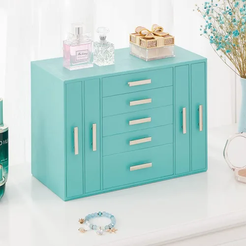 Miniatura 9 de ANWBROAD Joyero organizador de joyas, organizador de joyas, caja de almacenamiento para todos los aretes, collares, pulseras, relojes, cajas