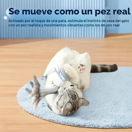 Miniatura 2 de Potaroma - Juguetes para gatos con SilverVine y menta de gato, pescado en movimiento flexible para perros pequeños, de ejercicio, interactivos