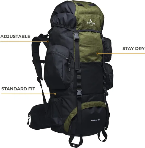 Miniatura 2 de TETON Sports Explorer - Mochila con marco interno completo, equipo de viaje ajustable para mochileros, cubierta impermeable para moscas de lluvia
