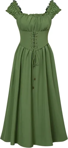Scarlet Darkness Corset Dress for Women Renaissance Cottagecore Dress Sleeveless Midi Summer Dresses