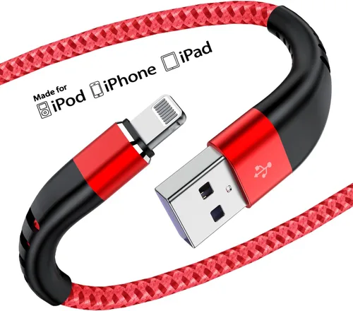Miniatura 10 de Essri 3 cables de carga cortos de 1 pie para iPhone, con certificación MFi, cables Lightning fuertes de nailon trenzado, carga rápida USB para Azul
