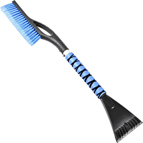 27" Snow Brush and Ice Scrapers Detachable Pivoting, Soft Bristle Head,Foam Grip, for Car,Trucks,or SUV Window & Windshield Tool (1pcs)