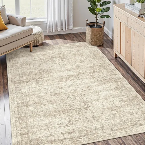 Miniatura 17 de Alfombra de pasillo Soalmost 2'6" x 10' lavable, alfombra antideslizante para cocina, baño, lavandería, alfombras vintage ultra delgadas para Beige