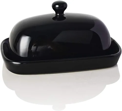 Miniatura 9 de Sweejar Mantequillera de cerámica con tapa para encimera, recipiente para mantequilla de porcelana con mango de perilla, recipiente para mantequilla