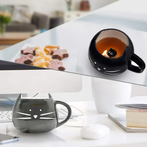Miniatura 4 de Koolkatkoo Linda taza de café de cerámica con diseño de gato, 12 onzas, para amantes de los gatos, tazas de té, regalos para mujeres y niñas
