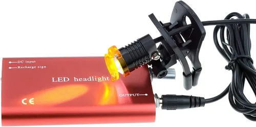 Miniatura 3 de Faro de 3W con filtro de clip de plástico, luz principal, faro para lupa binocular con bolsa (rojo)