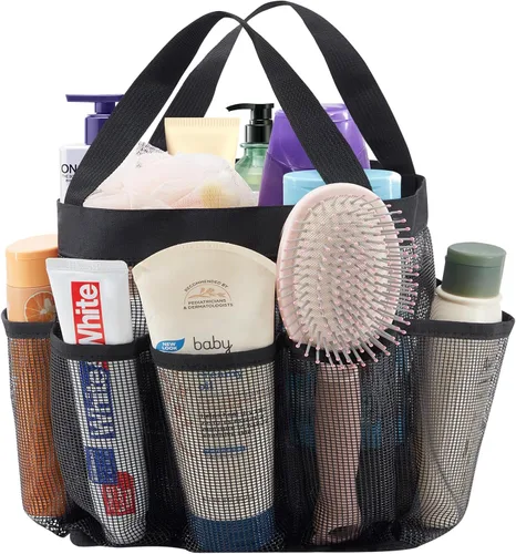 Miniatura 11 de Lifewit Organizador de ducha de malla portátil para dormitorio universitario con 7 bolsillos, cesta organizadora colgante independiente, bolsa