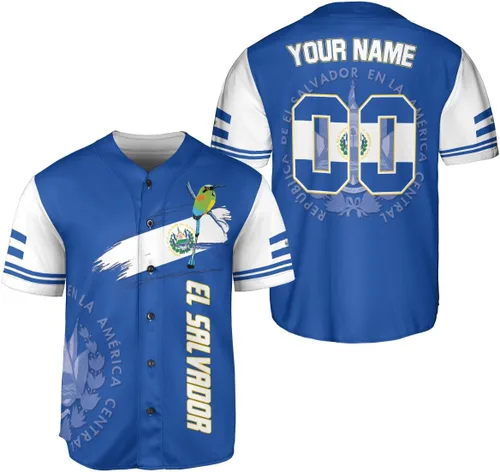 Miniatura 8 de Camiseta de béisbol de El Salvador personalizada,Camiseta personalizada con la bandera salvadoreña,Orgulloso Jersey Salvadoreña,Jersey del orgullo