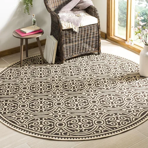 Miniatura 9 de SAFAVIEH Alfombra lavable para exteriores Linden Collection - 4 x 6 pies, aguamarina y crema, no desprende pelusa y fácil de limpiar, ideal